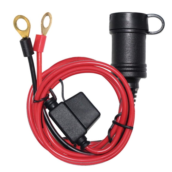 LujingZ 6FT Car Female Cigarette Lighter Plug Socket to Eyelet Terminals 12V Extension Cable 15A Fuse Power Adapter