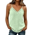 thumbnail image 2 of ClodeEU Women's V Neck Spaghetti Strap Tank Top, Casual Loose Fit Solid Color Sleeveless Tops Mint Green,Women's Plus XXL, 2 of 7