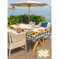 thumbnail image 5 of Outdoor Tablecloths with Umbrella Hole & Zipper, Sunflowers Rectangle Tablecloth 52x70 Inch, Summer Country Botanical Yellow Flowers Plaid Waterproof Table Cloth, Patio/Pool/Picnic Table Covers, 5 of 8