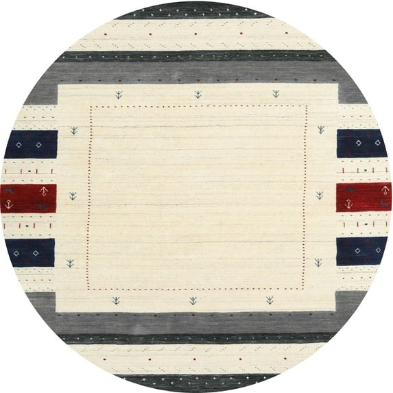 Ahgly Company Indoor Round Contemporary Gray Solid Area Rugs, 3' Round