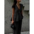 thumbnail image 6 of ZANKLEY Womens Two Piece Outfit V Neck Peplum Top and Wide Leg Pants Set Casual Dressy Summer Vacation Wear, 6 of 10