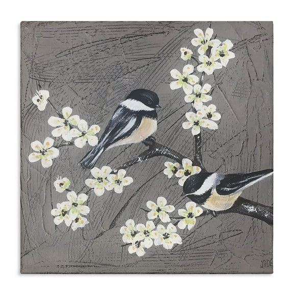 Stupell Industries Birds & Apple Blossoms Animals & Insects Painting Gallery Wrapped Canvas Art Print Wall Art, 17 x 17