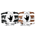 thumbnail image 1 of Gesture Pattern Black Outline Bracelet Hand Strap Leather Rope Wristband Double Set, 1 of 3
