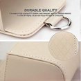 thumbnail image 5 of Bolsa organizadora de cuero para colgar en la rejilla de ventilación del coche, ideal para llaves, monedas, celular y gafas. Cubo pequeño con gancho para vehículo [Beige] 10.5 x 9 cm, 5 of 5