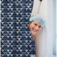 thumbnail image 2 of Canadian Linen Rideaux de Douche Sans Crochets, 72"x72 Pouces, Rideaux de Douche pour Baignoire en Polyester Résistant à la Moisissure et à l'Eau, Lavables, pour Salle de Bain, Triangle Bleu, 2 of 5
