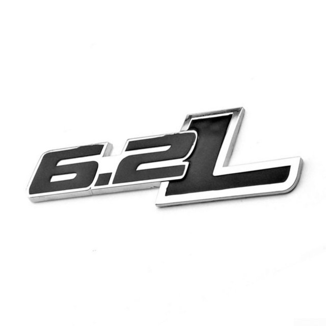 Black 6.2L Metal Side Rear Emblem For Chevy-Camaro SS Trunk Fender Badge Sticker
