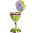 thumbnail image 6 of Keren Kopal E2126 Green Faberge Egg Music Playing Decorated with Flowers Enamel Painted Trinket Box with Austrian Crystals, 6 of 9