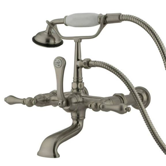 Elements Of Design Dt5418al Wall Mounted Clawfoot Tub Filler Triple Handle - Nickel