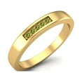 thumbnail image 2 of 0.10 Ctw Round Peridot 925 Sterling Silver Gold Vermeil Five Stone Bar Design Women Valentines Day Gifts Ring, 2 of 3