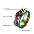thumbnail image 2 of PAMTIER Unisex 8mm Stainless Steel Personality Cool Beer Bottle Opener Chain Rotatable Fidget Ring Biker Anxiety Wedding Band Rainbow Size 7, 2 of 6