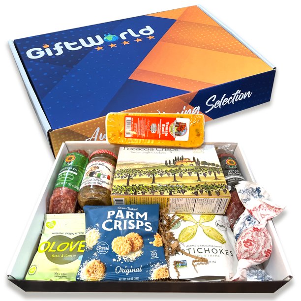 Deluxe Italian Meat and Cheese Sampler Gift Box, Meat and Cheese Gift