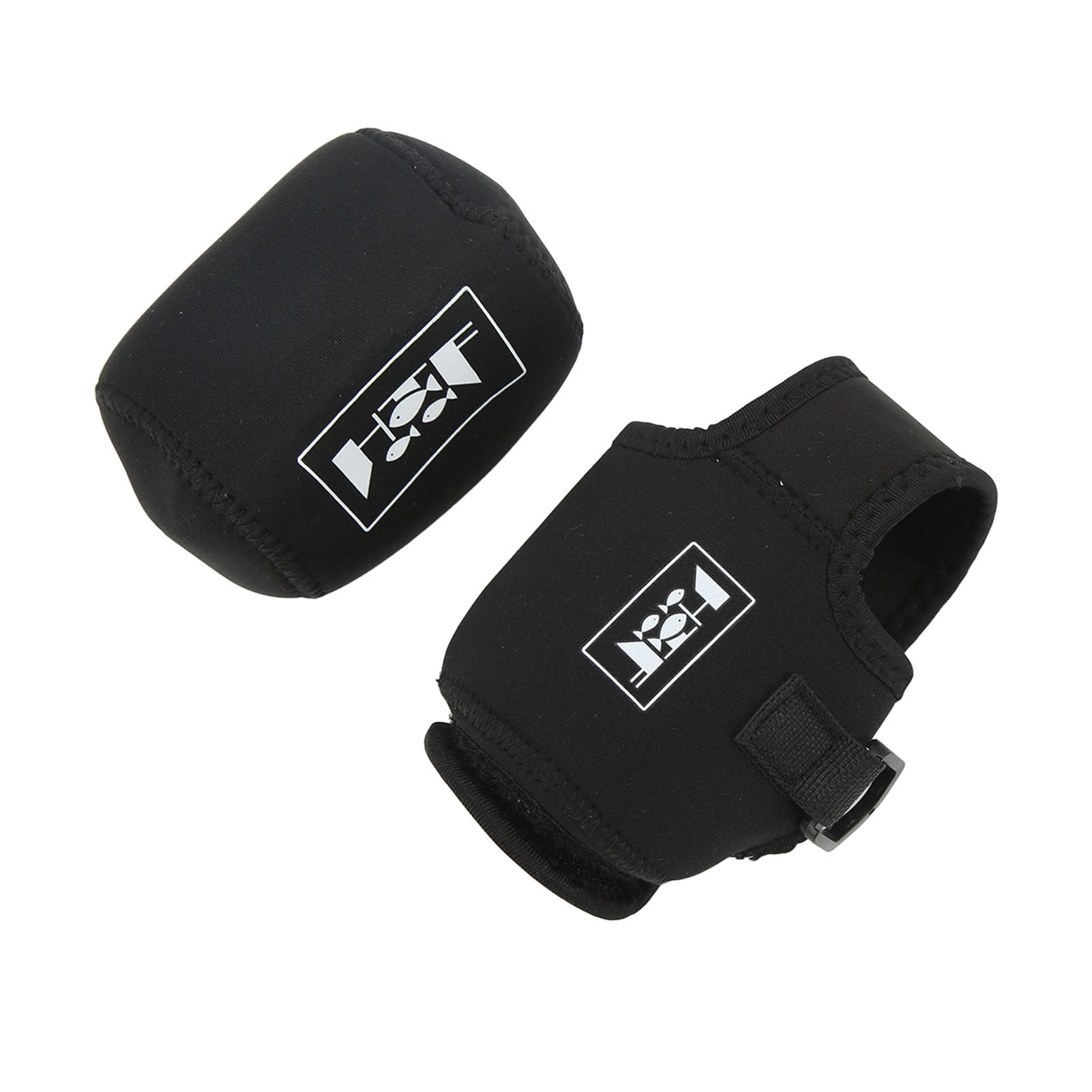 Aestri 2-Pack Neoprene Fishing Reel Protective Case Set Shock Resistant Elastic Hook and Loop Storage Pouches for Baitcasting and Spinning Gear