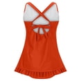 thumbnail image 4 of Women's Tankini Swimsuit Tummy Control Bathing Suit Ruched Tankini Tops with Swim Skirt Swimwear Saffron S, 4 of 5