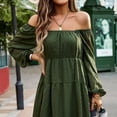 thumbnail image 3 of Vestido de manga larga elegante para mujer, vestido corto de gasa, mini vestidos de fiesta, 3 of 6