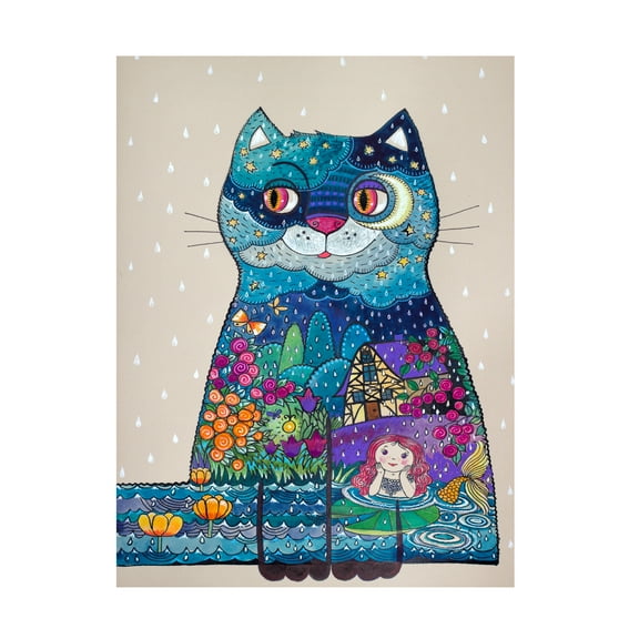 Trademark Fine Art 'Night Cat 3' Canvas Art by Oxana Ziaka