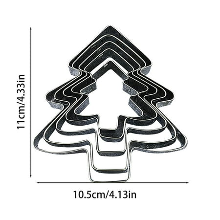 

ZTTD Christmas Cookie Molds Cake Baking DIY Tool Set Christmas Stainless Steel Molds 5Piece Set Kitchen Supplies A
