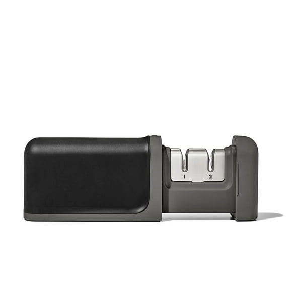 Afilador de cuchillos OXO Good Grips, sistema antideslizante de doble etapa
