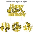 thumbnail image 2 of Dog Cake Topper 1 - Gold Happy One Birthday Cake Topper Glitter, Let's Pawty Puppy Pet Dogs Boys or Girls Woof 1st Birthday Party Cake Decorations, 2 of 6