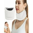thumbnail image 1 of Neck Brace for Neck Pain & Snoring Relief - Adjustable Memory Foam Cervical Collar with Ice Silk, Soft Support Brace for Sleeping, Stabilizes Vertebrae & Aligns Cervical Spine,White,M, 1 of 9