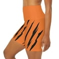 thumbnail image 5 of Effete Feline Claw Marks Scratch High Waist Yoga Shorts (AOP), 5 of 9