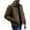 Coffee, variant on bbymog Mens Jacket Long Sleeve Turn Down Collar Oversized Outerwear Solid Color Motorcycle Bomber Pu Faux Leather Jackets with Pockets Coffee XXXL