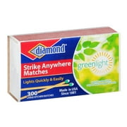 Diamond Greenlight Strike Anywhere Matches 300 Large Kitchen Matches Box of 2 Perfect for Camping and Lightning Material