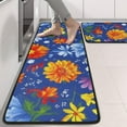 thumbnail image 2 of Kitchen Rugs Sets Of 2,Pioneer Flower Floral Print Pattern Anti Fatigue Kitchen Mat Rugs Non Slip Washable,Decorative Kitchen Floor Mats for Kitchen,Sink,Laundry,17"x47"+17"x47", 2 of 5