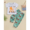 thumbnail image 2 of FAROOT Boys Summer 2PCS Outfit Sets Short Sleeve Tops Drawstring Pants Sets, 2 of 9