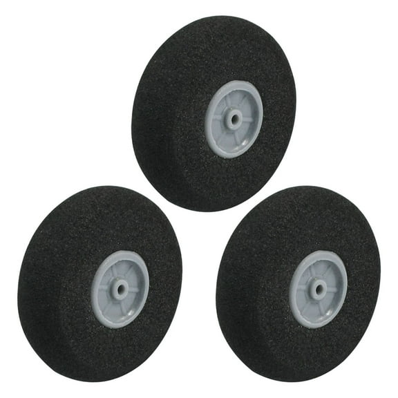 Unique Bargains 3pcs RC Aircraft Toy DIY Plastic Hub Sponge Spoke Wheel Tire 40x12mm