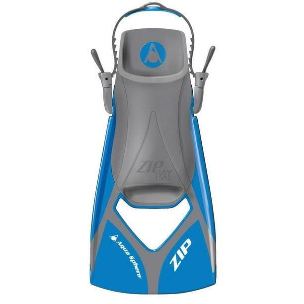 aqua sphere zip vx fitness swim fins, blue/grey, large