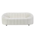 thumbnail image 5 of White Teddy Sherpa Sofa Bed, 2-Seater Plush Chenille Fabric Couch with Solid Wood Frame for Living Room, Apartment, 5 of 6