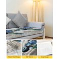 thumbnail image 4 of Teal Blue Turtle Coastal Sofa Couch Cushion Covers Washable, Removable Stretchable Sectional Couch Covers, Vintage Nautical Summer Beach Slipcovers for L & T Shape Sofa Protector S Size 2 pcs, 4 of 7