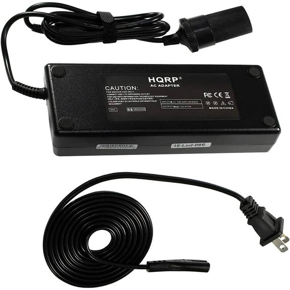 HQRP 12V 10A Heavy Duty Converter for Igloo Iceless Thermoelectric Cooler 40358-P, 40353 40354, Cool Chill 40 Quart 00040346, Iceless 26 00040358, Koolmate AC DC Adapter Car Charger