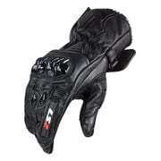 LS2 USA Men's Swift Perforated Leather Full-Finger Motorcycle Gloves - Black (L)