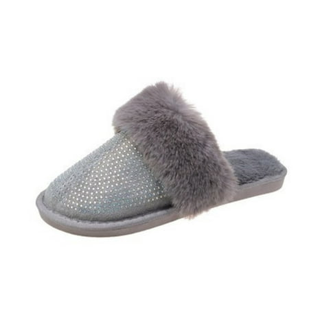 

Sandals For Women Summer Sandals For Women Sandals For Women Outdoor Women Plush Rhinestone Wool Drag Warm Slippers And Comfortable Flat Shoe