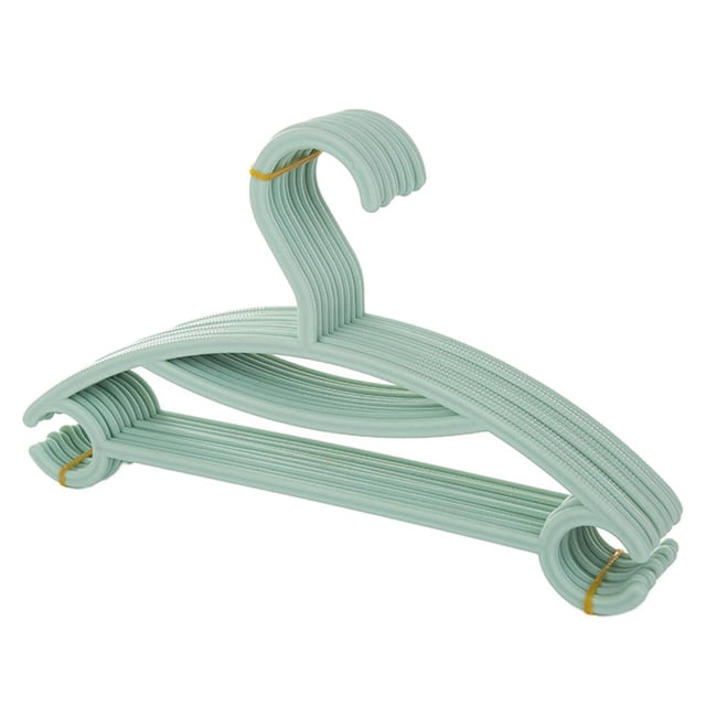 Estante de exhibición plástico de la suspensión de ropa de la suspensión de ropa 10pcs para los niños de los niños, perchas infantiles Verde Baoblaze Percha para niños
