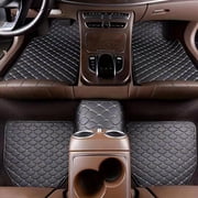 Ruiboury 5 Pcs Waterproof Leather Car Floor Mats Car Floor Mats Mats Protects Car Floor Dark Beige