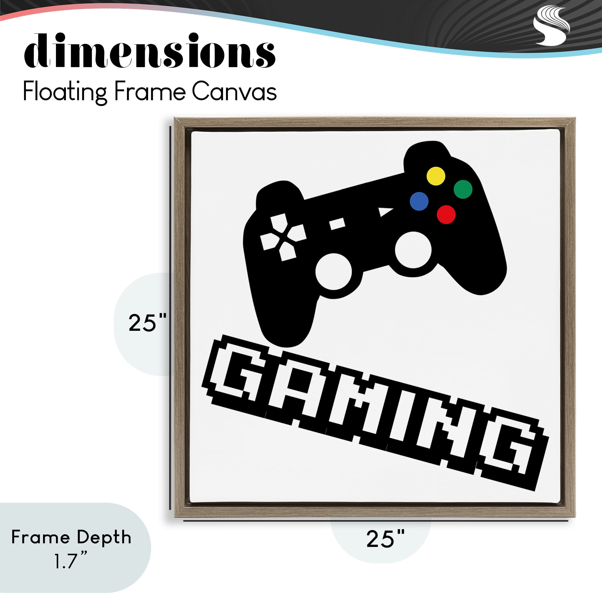 Stupell Industries Playful Pixel Gaming Brown Framed Floater Canvas Wall Art, design by Marcus Prime