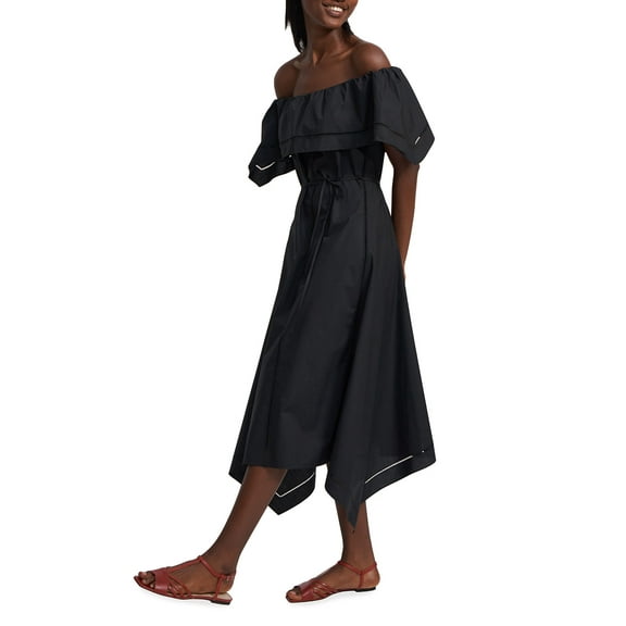 Theory Off-The-Shoulder Dress In Black