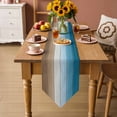 thumbnail image 5 of Table Runners 72 Inches Long, Blue Brown Ombre Cotton Linen Kitchen Dining Coffee Table Runner for Party Home Decor, Vintage Country Wooden Tabletop Dresser Scarves Runner Decor 16x72 Inch, 5 of 9