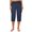 Dark Blue, variant on Danhjin Bermuda Cargo Shorts for Women Inseam Drawstring Casual Long Knee Length High Waisted Stretch Wide Leg Loose 7'' Hiking Cargo Shorts Outdoor Summer Lightweight