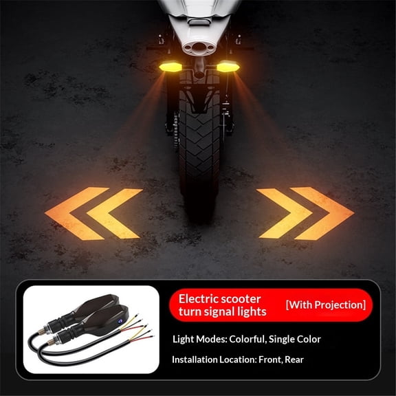 2 PCS LED Turn Signal Lights Projector for Motorcycle,27 Lighting Modes RGB Flowing Daytime Running Lights,Motorcycle Turn Signal Lights with Arrow Projection