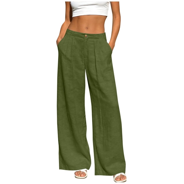 Pantalones de Cintura Elástica de las Mujeres Color Sólido Casual Bolsillo Pantalones de Pierna Recta para el Uso Deportivo Diario