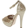 thumbnail image 3 of Delicious Womens Cadence Metallic High Heel Rhinestone Dress Party Shoes, 3 of 4