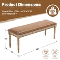 thumbnail image 2 of Dayalane 46'' French Country Wooden Entryway Bench, Faux Leather Upholstered Entryway Shoe Rack Bench with Nailhead Trim for Kitchen Bedroom Indoor and Hallway, Brown, 2 of 13