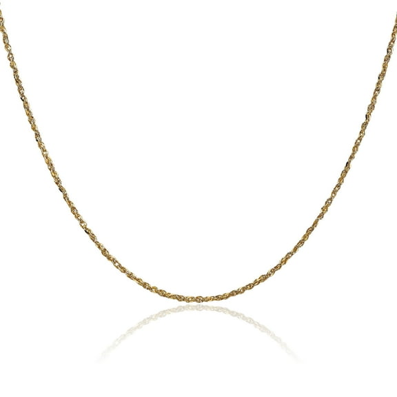 14K Solid Yellow Gold Heavy Rope Chain Twisted Link Necklace