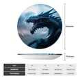 thumbnail image 2 of Honeii Blue Thunder Storm Dragon Print Elegant Bone China Decorative Plate, Porcelain Plate,Art Crafts,Ceramic Ornaments for Home Office Wall Decor-8in, 2 of 5