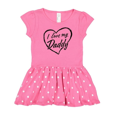 

Inktastic I Love My Daddy in Black Chalk Heart Gift Baby Girl Dress