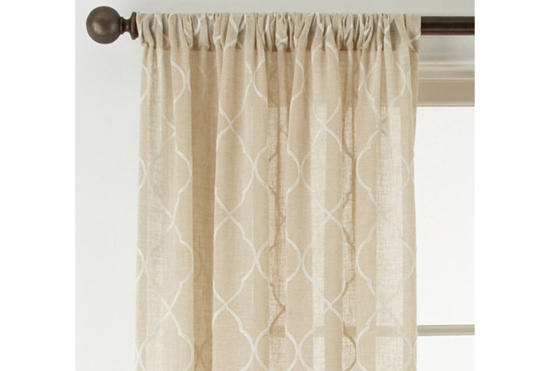 JCP Home Piper Rod Pocket Sheer Curtain Panel with 84 Inches Length