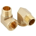 thumbnail image 4 of U.S. Solid 1/2 in MNPT x 1/2 in FNPT Brass Pipe Fitting 90 Degree Barstock Street Elbow Pack of 2, 4 of 5